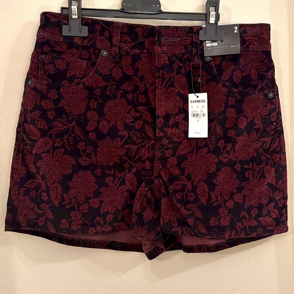 Express NWT velvet shorts - never worn